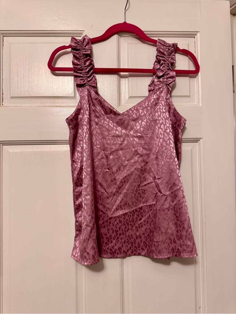 entro Dusty Rose Satin Ruffle Strap Camisole